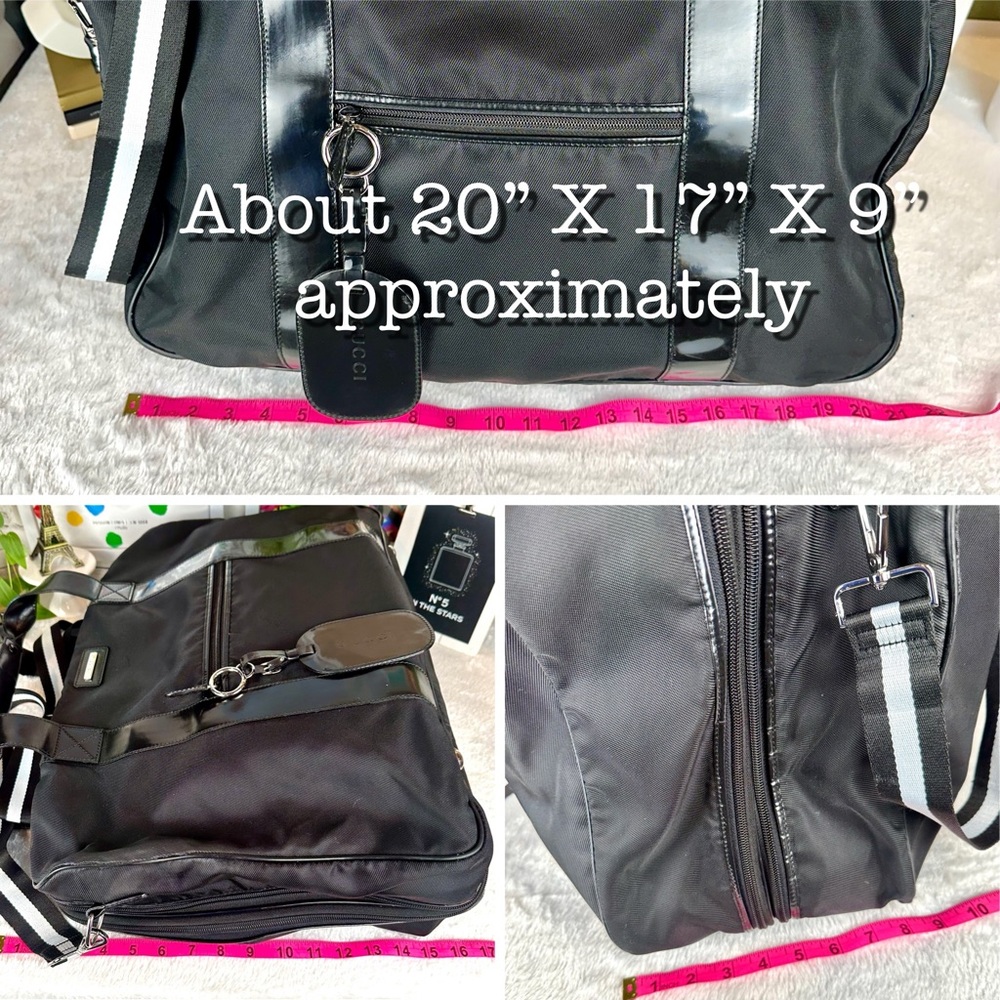 Gucci Black Travel Duffel Bag with Leather Trim - Picture 16 of 16